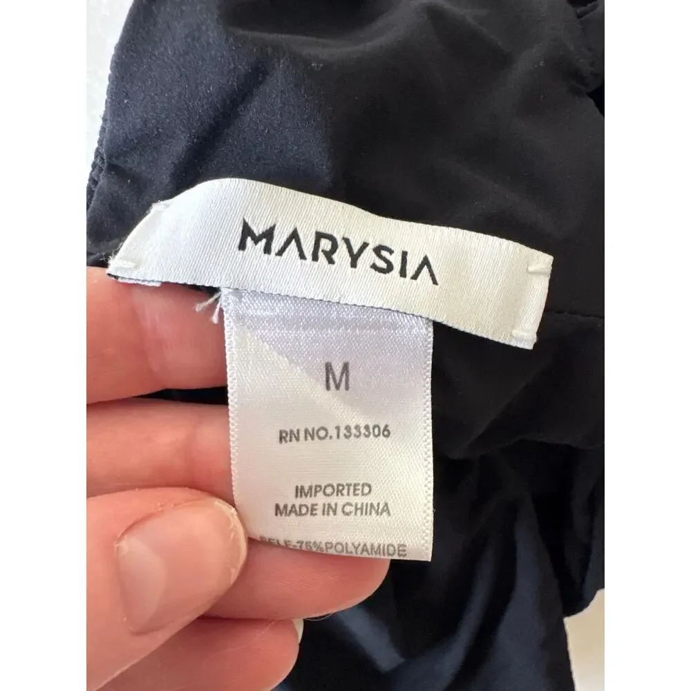 MARYSIA Venice One Shoulder Bikini Top Size Medium Black